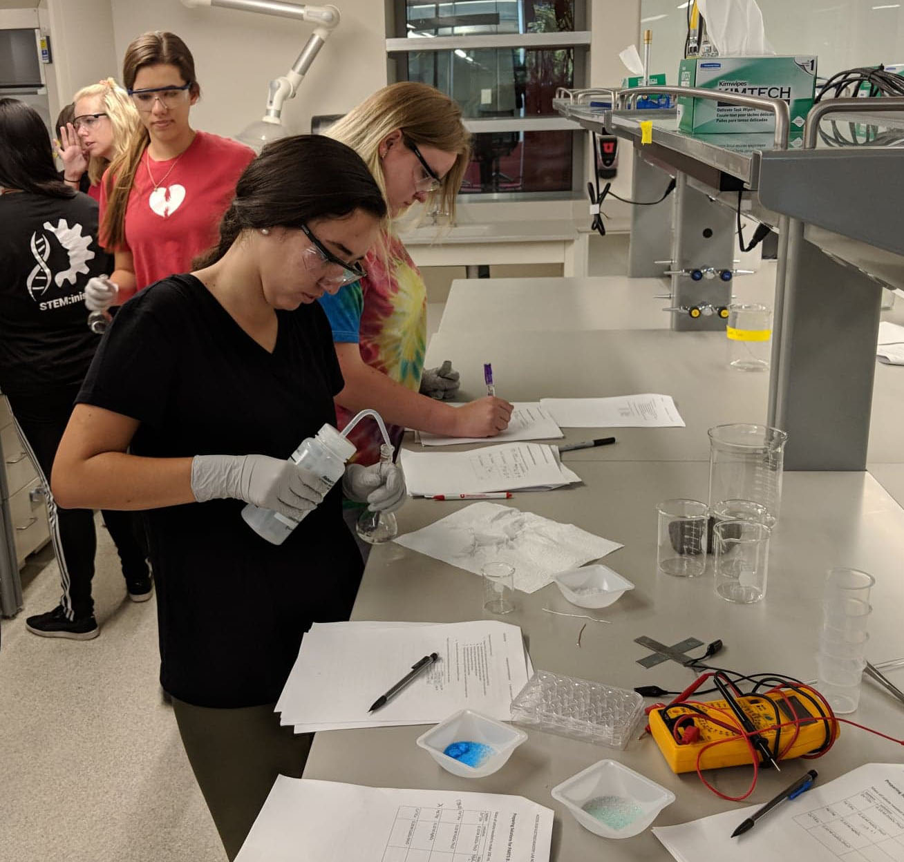 students working in a lab